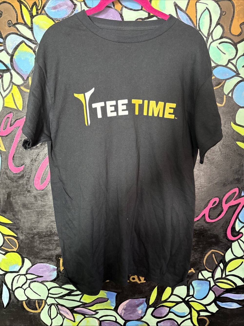 Tee Time T-Shirt Tee, Black, Medium